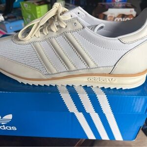 Adidas Women's White and Tan Sneakers